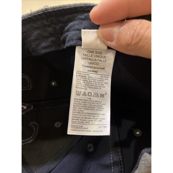 GAP Wool Blend Baseball Hat Elastic Back Adjustable Cap Gray One Size Nice - Picture 8 of 8